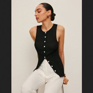 Commense Black Ribbed Tank Top